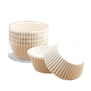 YOLOKE Standard Cupcake Cup , Nonstick Parchment Papers Baking Cups, Safe Food Grade Inks and Paper Grease Proof Cupcake Liners for Baking Muffin and Cupcakes Decoration Cups(White)